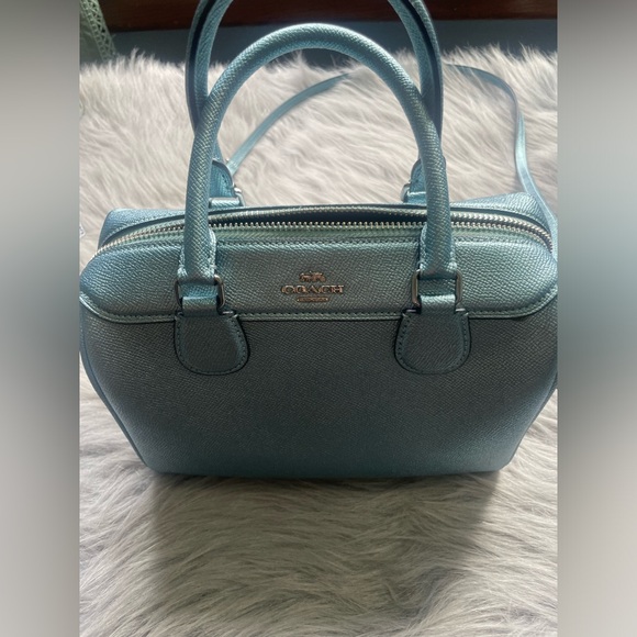 Coach Handbags - Metallic blue Coach purse